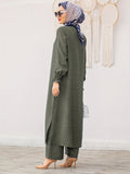 Elegant Pure Muslim Casual Pants Set